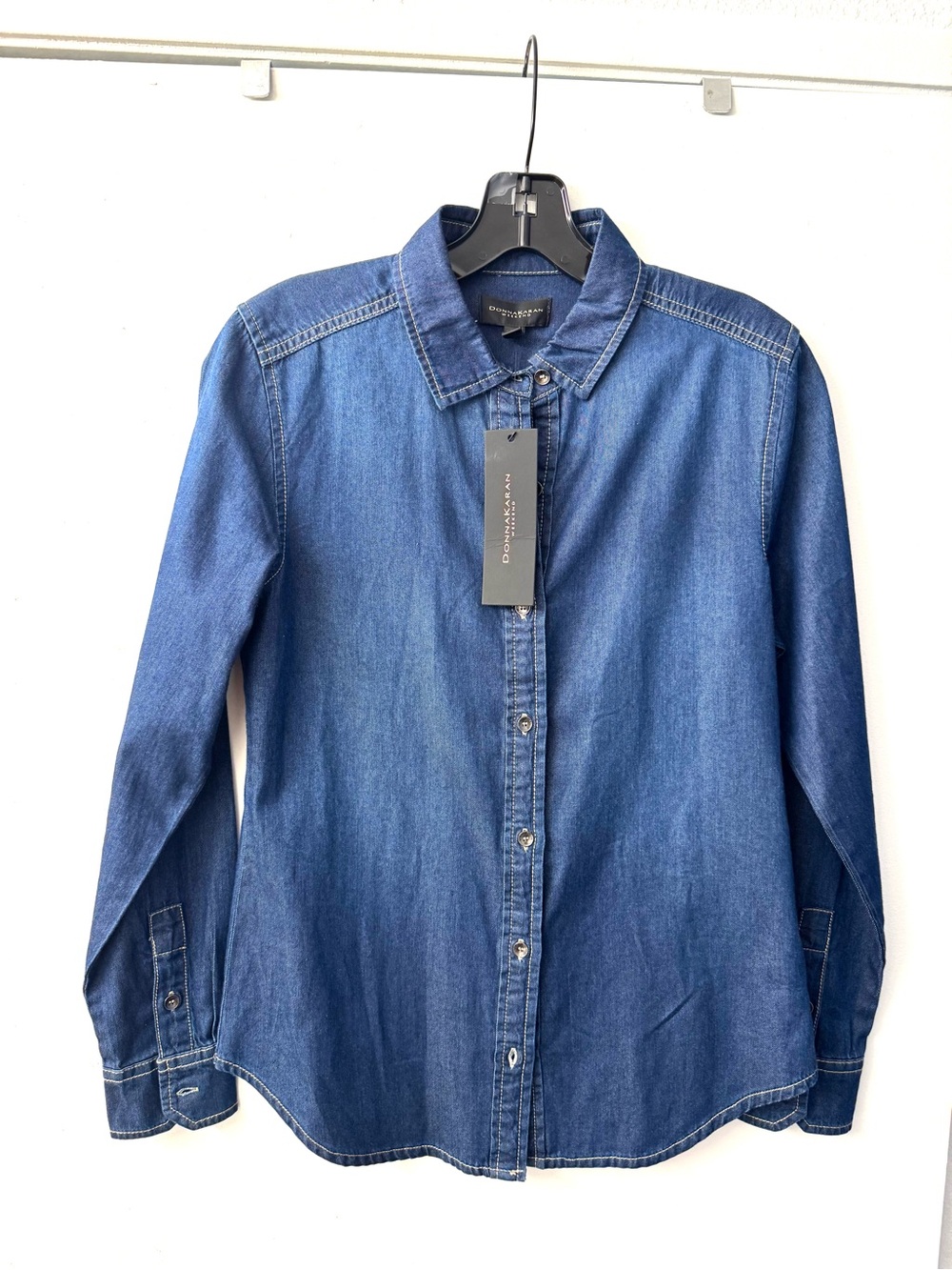 Donna Karan Weekend Dark Blue Denim Button-Up Shirt